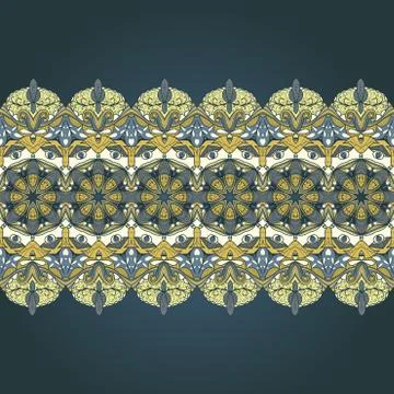 Border with abstract hand-drawn pattern Illustrazione stock