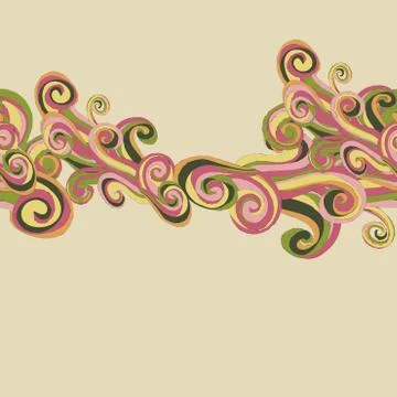 Border with abstract hand-drawn pattern Illustrazione stock