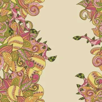 Border with abstract hand-drawn pattern Illustrazione stock