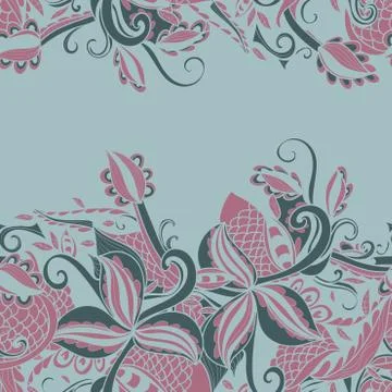 Border with abstract hand-drawn pattern Stock Illustration