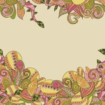 Border with abstract hand-drawn pattern 스톡 일러스트