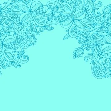 Border with abstract hand-drawn pattern Illustrazione stock