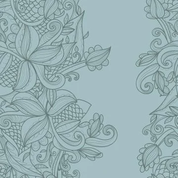 Border with abstract hand-drawn pattern Stock Illustration