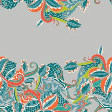 Border with abstract hand-drawn pattern Illustrazione stock