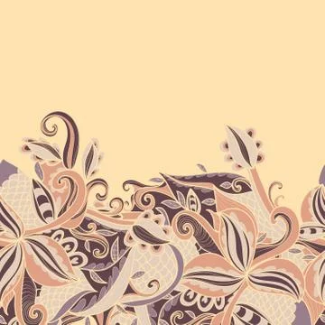 Border with abstract hand-drawn pattern Illustrazione stock