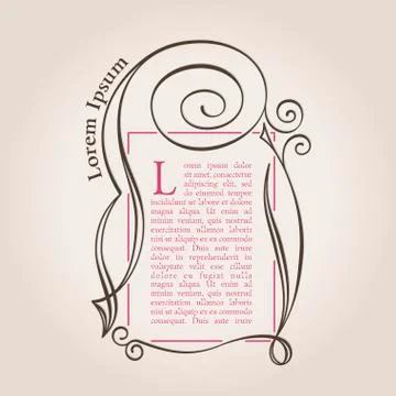 Border and abstract frame. Template for greeting card Stock Illustration