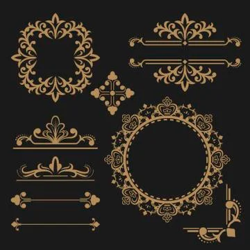 Border and frame collection set Stock Illustration