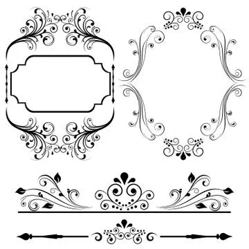 Border and frame designs Illustrazione stock