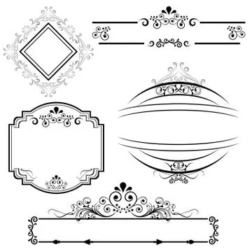 Border and frame designs Stock Illustration