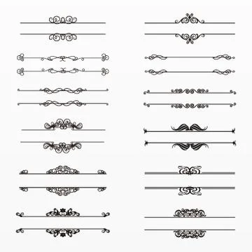 Border and frames set collection Illustrazione stock