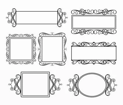 Border and frames set collection Illustrazione stock