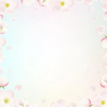 Border With Apple Tree Flowers Stock Illustration