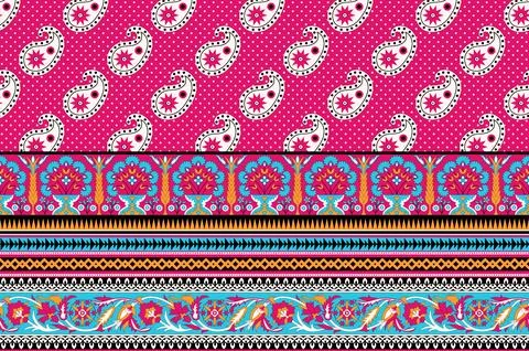 Border art work textile border design traditional border design ornamental .. Stock-Illustration