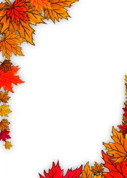 Border of autumn leaves Stock Illustration