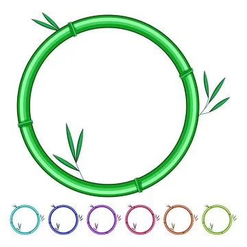 Border bamboo frame cartoon vector graphic Stock Illustration