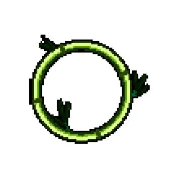 Border bamboo frame pixel art vector illustration Stock-Illustration