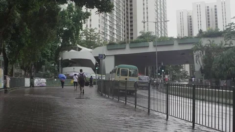 The border between Hong Kong and Shenzhen 스톡 동영상 199921490