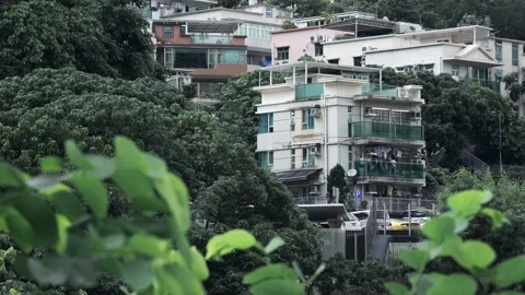 The border between Hong Kong and Shenzhen Video stock 199923594