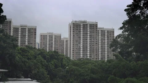 The border between Hong Kong and Shenzhen Stock Footage 199925594