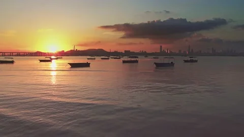 The border between Hong Kong and Shenzhen Stock Footage 199997702