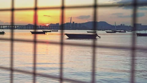 The border between Hong Kong and Shenzhen Stock Footage 199998016