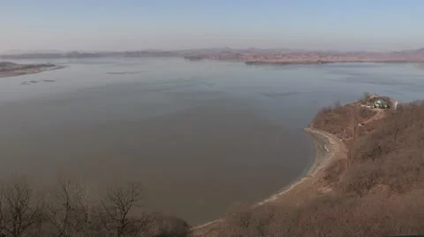 Border between south and north Korea (DMZ) Stock Footage 10586542