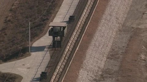 Border between south and north Korea Stock Footage 10586612
