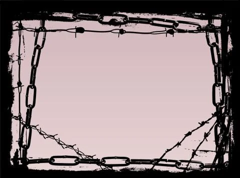 Border of Black Chains  스톡 일러스트