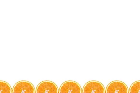 The border at the bottom of the image is from juicy slices of orange. Isolated Stock Illustration