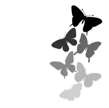 Border of butterflies flying with space for text message. Stock Illustration