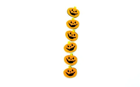 Border of cartoon jack-o-lanterns Stock Photos