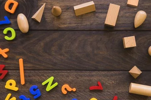 Border from characters geometric figures Stock Photos