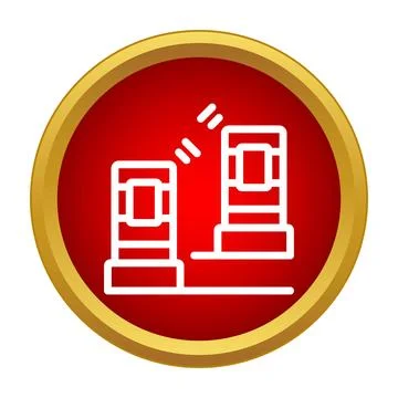 Border checkpoint barrier and security gate icon Illustrazione stock