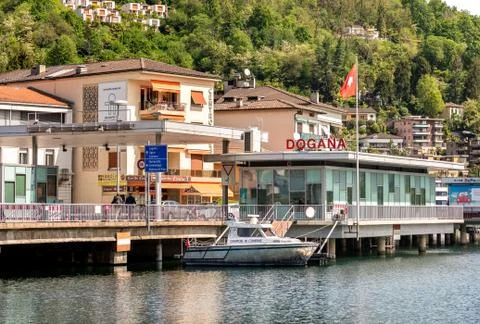 Border Checkpoint between Italy and Switzerland Stock Photos
