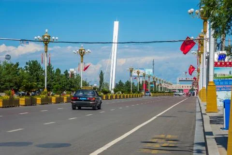 Border checkpoint at Khorgos, China Stock Photos