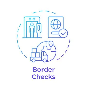 Border checks blue gradient concept icon Stock Illustration