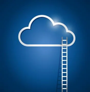 Border cloud computing and stairs. Ilustração Stock