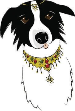 Border collie puppy princess vector cartoon 스톡 일러스트