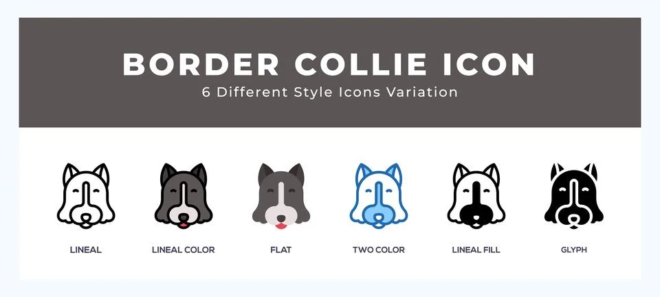 Border collie symbol. vector icon symbol. logo illustration. vector graphics Stock Illustration