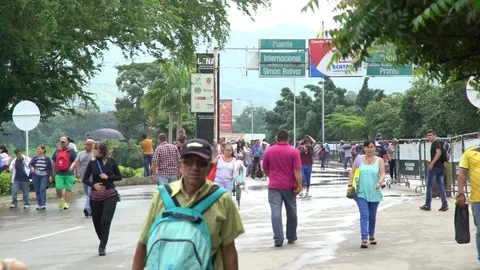 At the border in Colombia Stock Footage 72282703