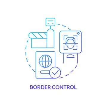 Border control blue gradient concept icon Stock Illustration