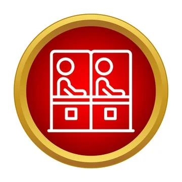 Border control checkpoint security screening desk icon Stock Illustration