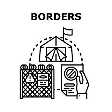 Border control concept restricting entry at frontier イラスト素材