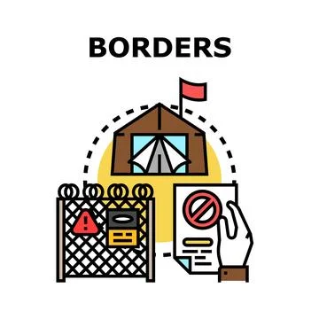 Border control concept restricting entry at frontier Stock Illustration