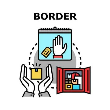 Border control customs regulations concept illustration Stock Illustration