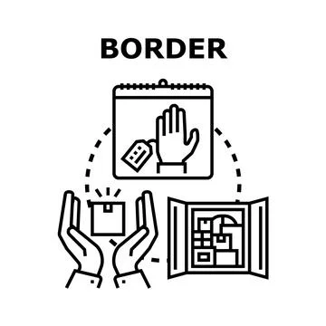 Border control customs regulations concept illustration Stock Illustration