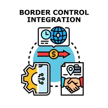 Border control integration concept exploring global partnership Stock Illustration