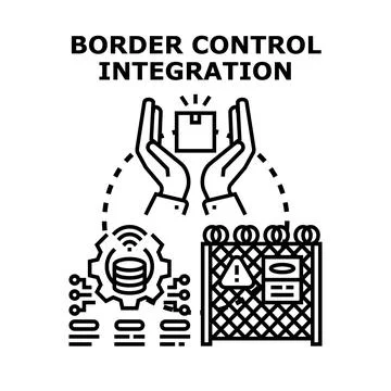 Border control integration concept vector illustration Stock Illustration
