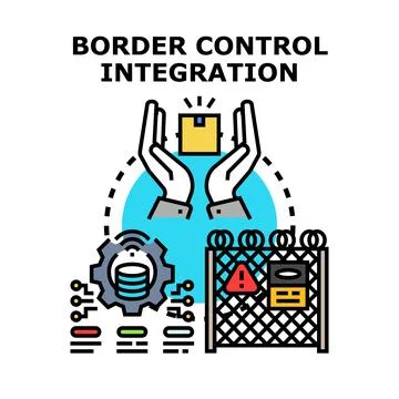 Border control integration concept vector illustration Stock Illustration