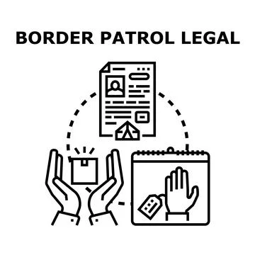 Border control legal migration management document concept Stock Illustration